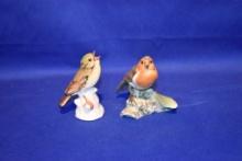 (2) SMALL BIRD FIGURINES BY GOEBEL, ROBIN & WOOD