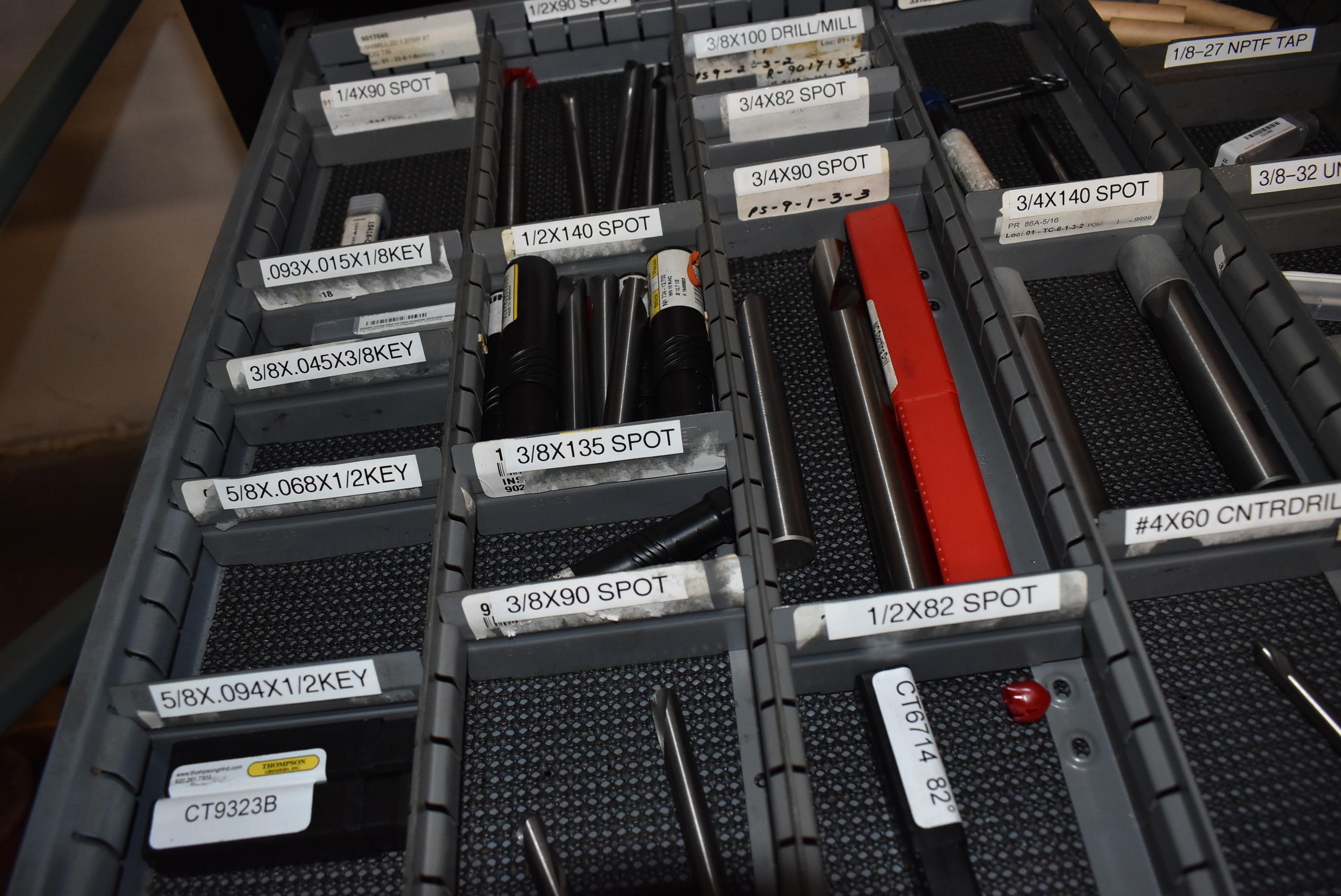 ASSORTED TOOLING IN THIS DRAWER; KEY CUTTERS,