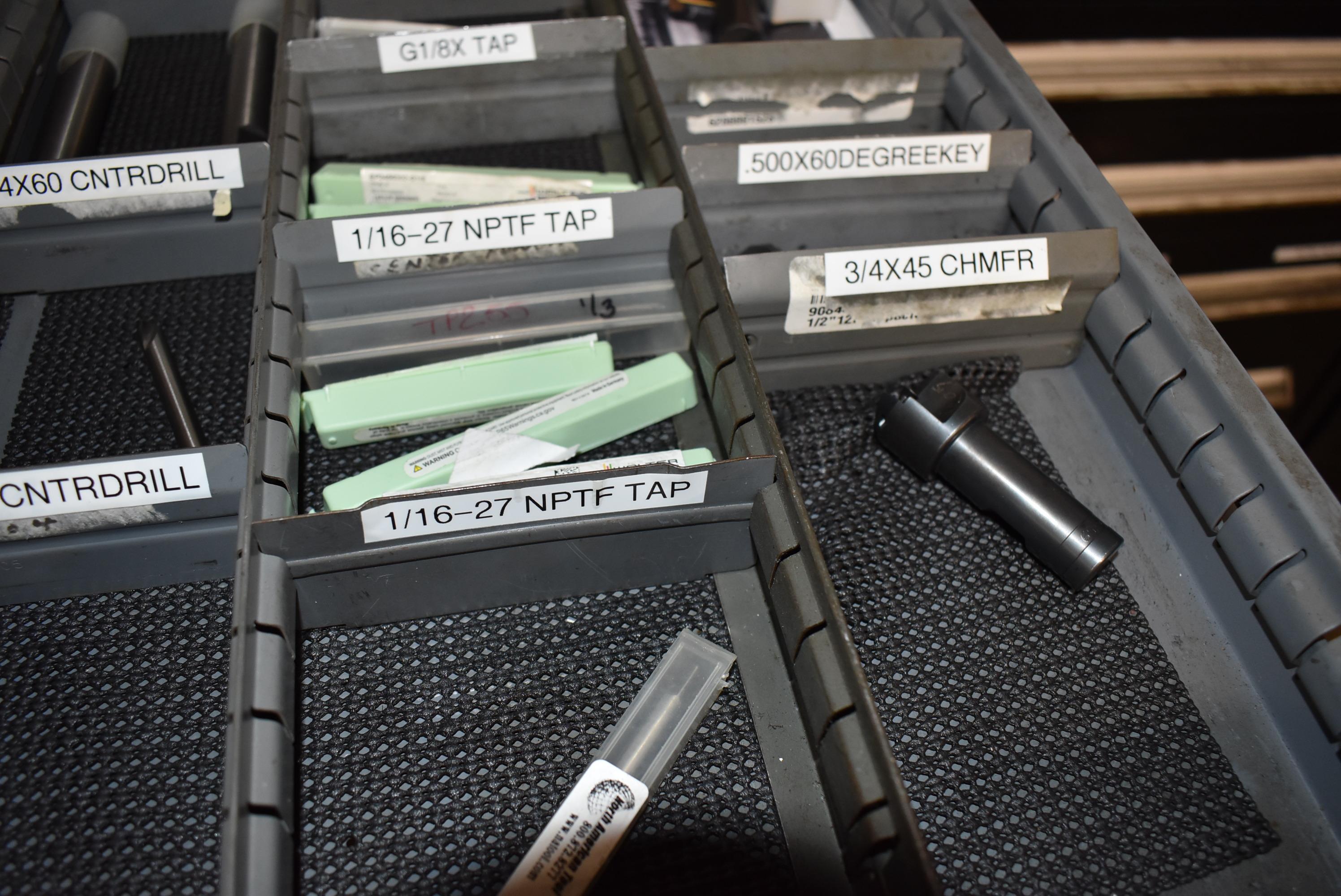 ASSORTED TOOLING IN THIS DRAWER; KEY CUTTERS,