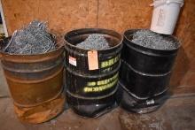 (3) 55 GALLON DRUMS WITH SCRAP, ALUMINUM?