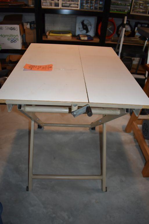FOLDING WORK TABLE, 34" x 26" OPENS FOR