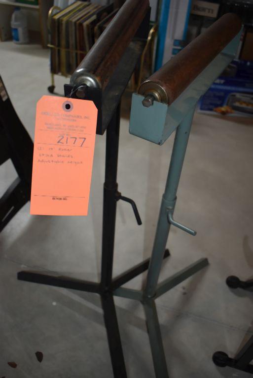 (2) 14" ROLLER STOCK STANDS, ADJUSTABLE HEIGHT