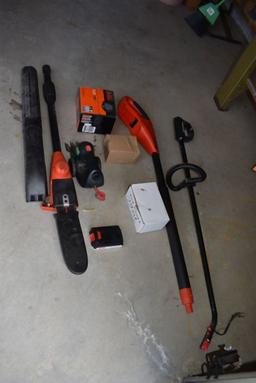 ASSORTED BLACK & DECKER GARDEN TOOLS;