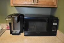 KEURIG COFFEE MAKER & PANASONIC MICROWAVE