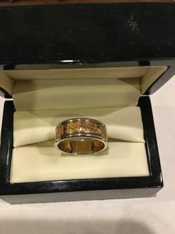 14k white and yellow gold Handmade in Ireland Mens Size 11