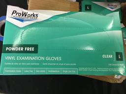 ProWorks GL-V104FL Gloves Size Large Powder free Vinyl Gloves 10boxes of 100