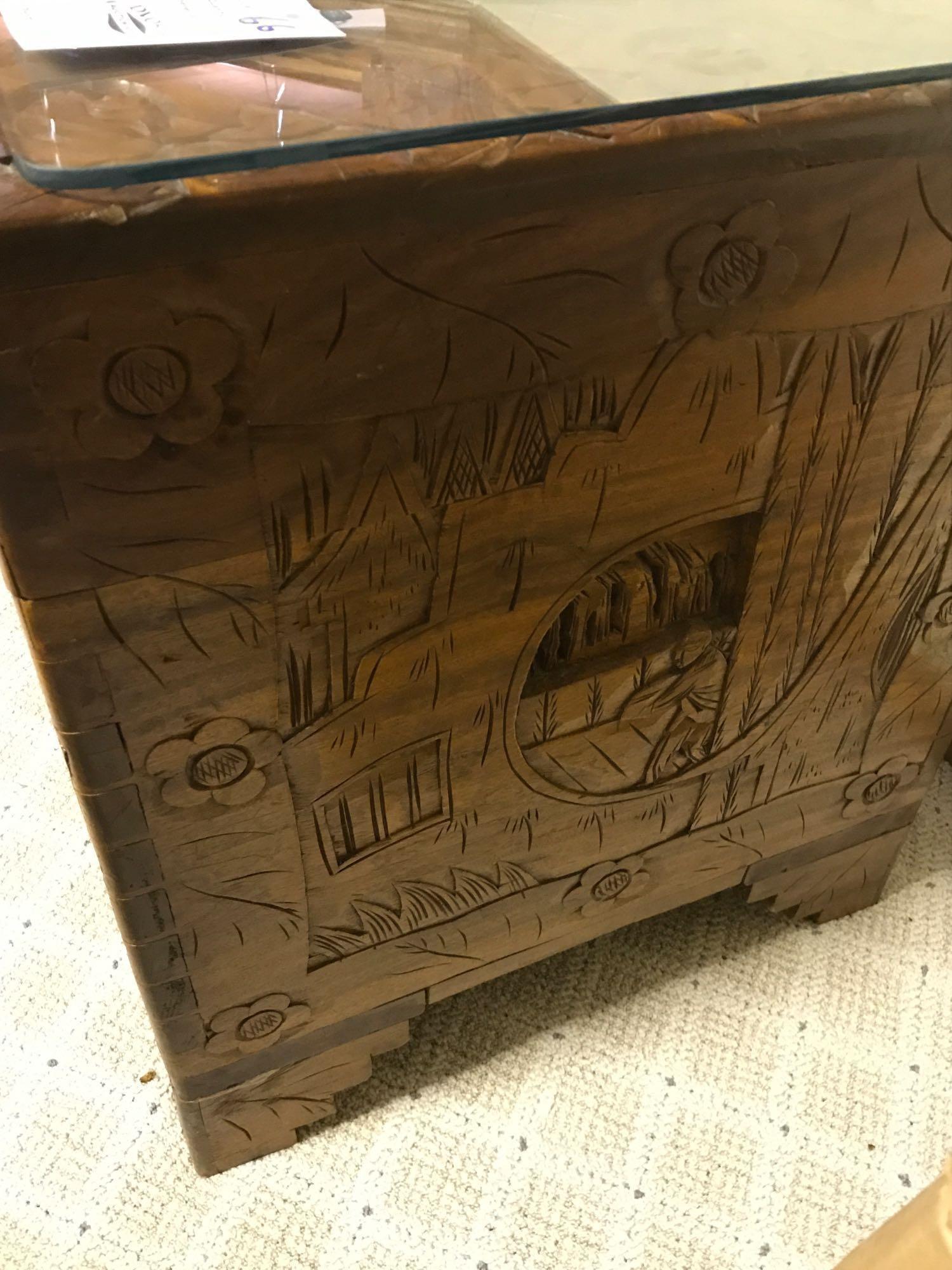 Asian Wood Carved Blanket Chest. Very Old - possibly camphor wood?