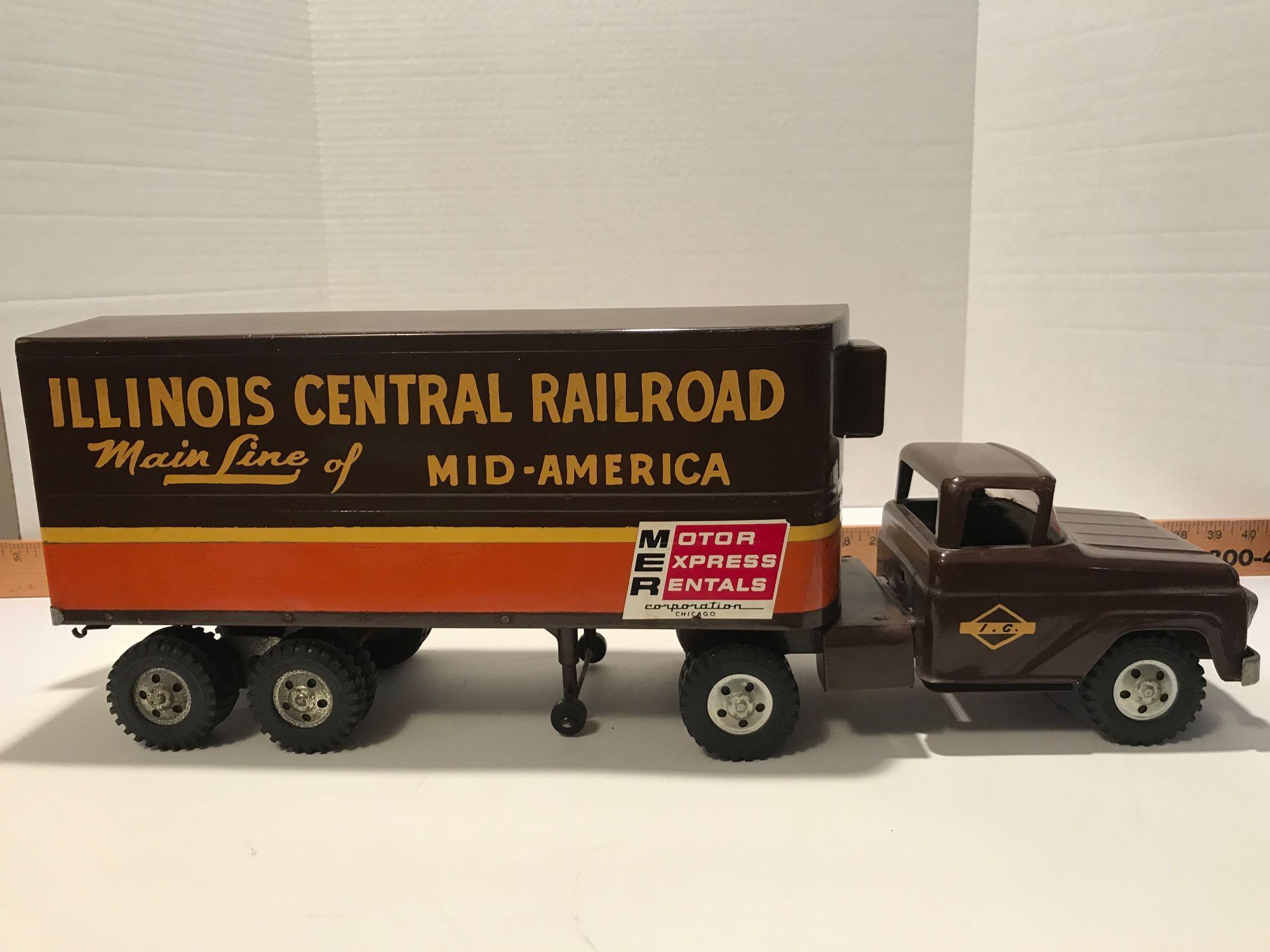Van Metal Illinois Central RailRoad Truck and Trailer