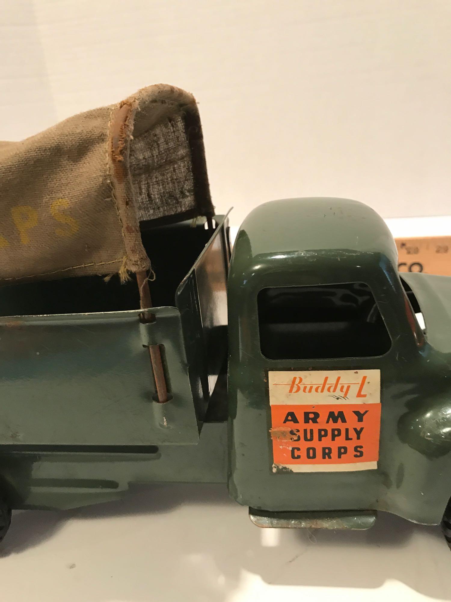 Buddy L Army Supply Corps with Canvas Top-Nice Original Condition