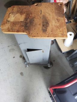 Rolling work bench metal cabinet on wheels