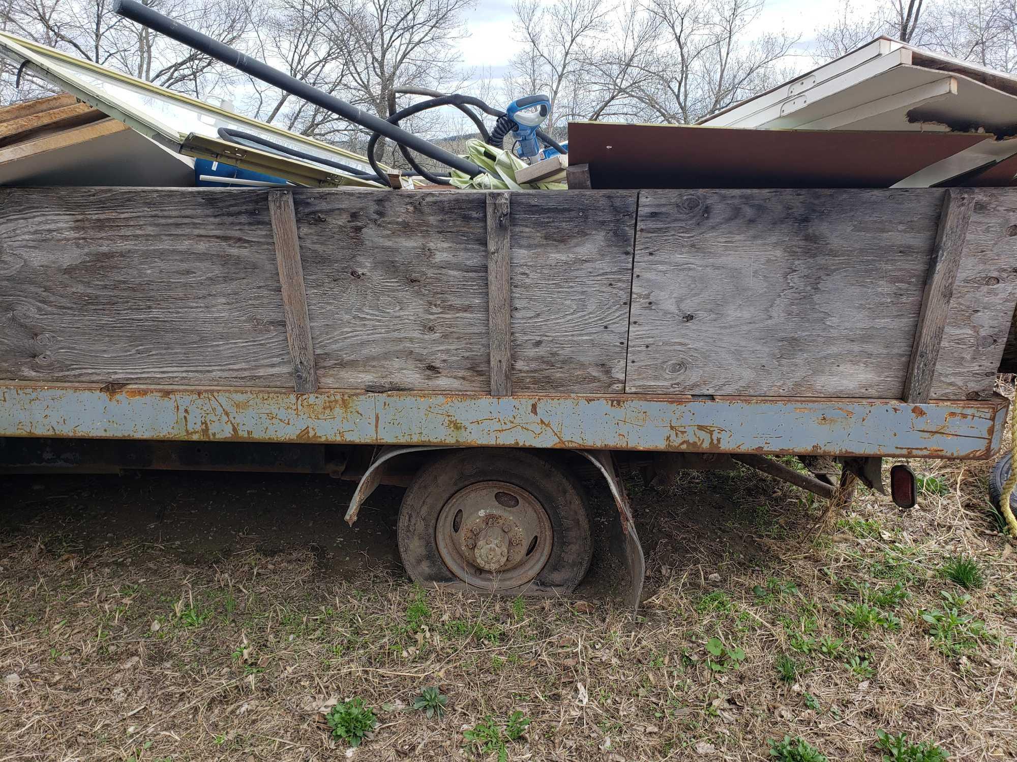 Dump Truck ( box filled with miscellaneous scrap) NO ENGINE