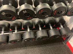 GP Rubber coated Barbell Set 55lbs to 100 lbs rack included