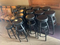 30x-Black vinyl Padded swivel bar stools