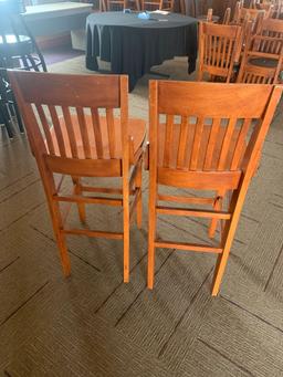 7x- wooden bar height chairs