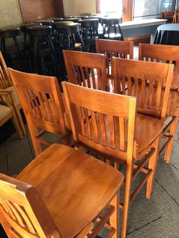 7x- wooden bar height chairs