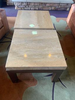 2x-30x30 Coffee Tables wood base with marble tops