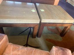 2x-30x30 Coffee Tables wood base with marble tops