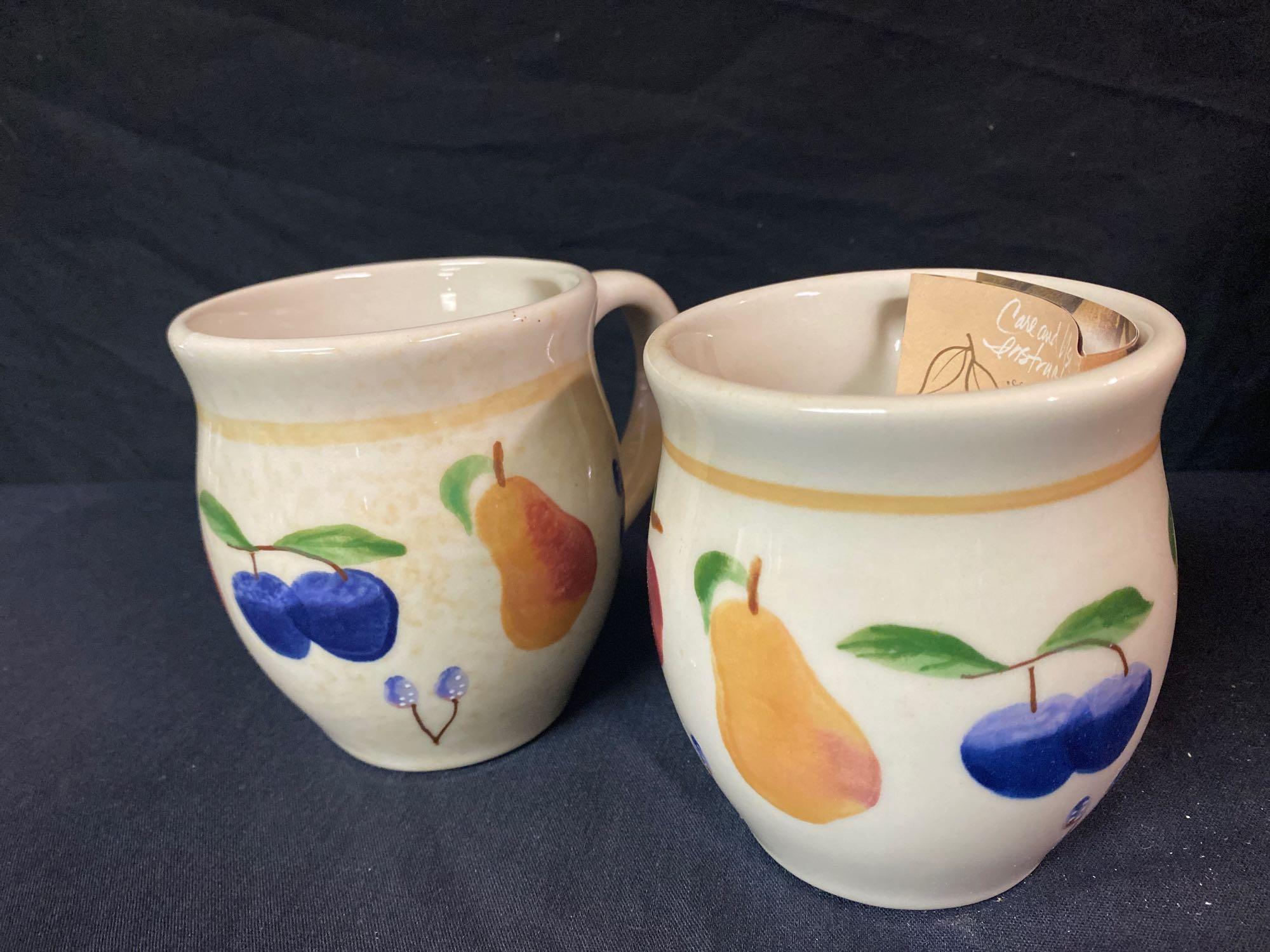 Fruit Medley Pottery Mugs