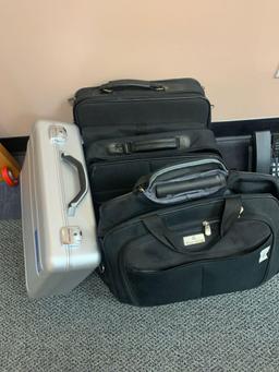 Computer bags, and Brief case with 4 office phones