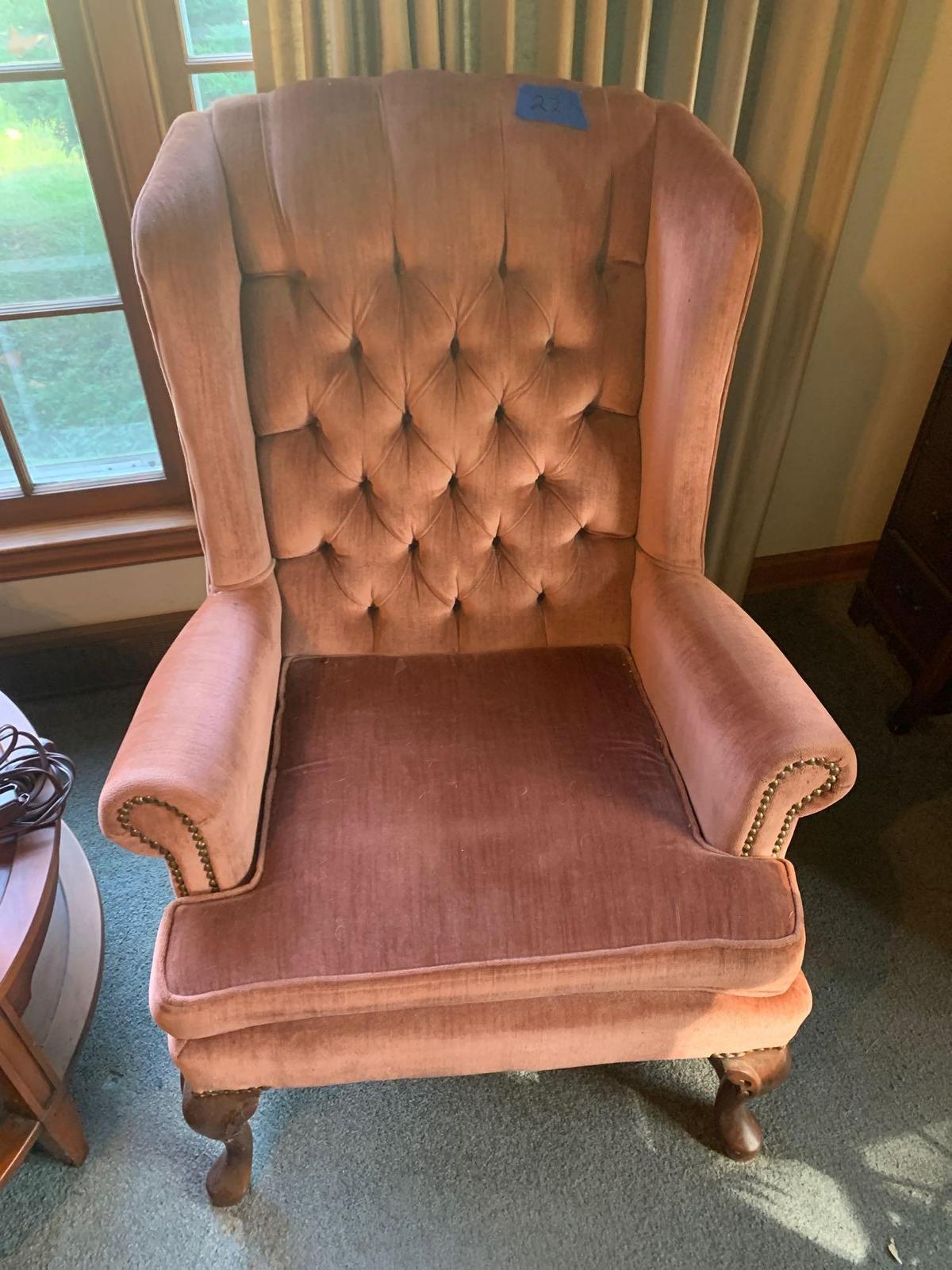 Antique wing back chair