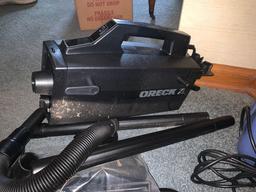 2 Total Sanyo vacuum cleaner with attachments and Oreck Vac