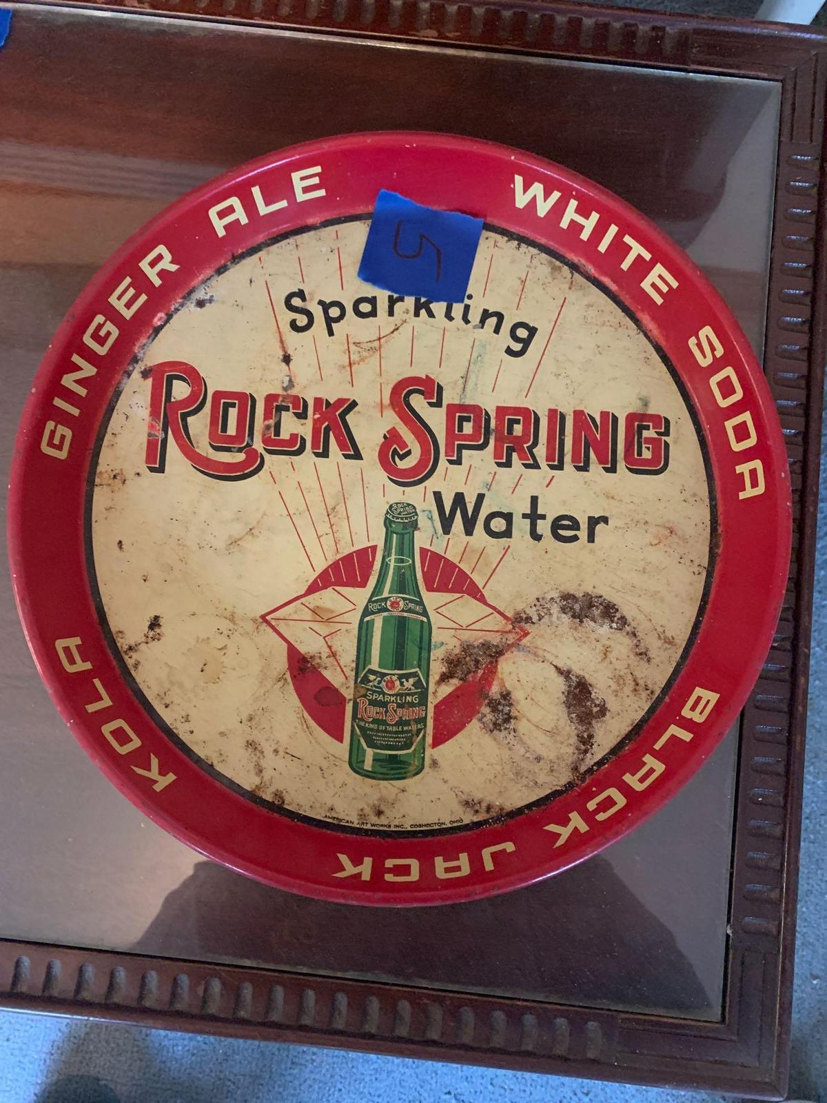 Sparkling rock Spring water tray original condition rare