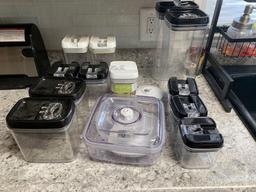 Storage containers with snap lids airtight seal