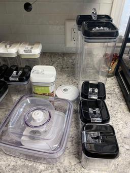 Storage containers with snap lids airtight seal