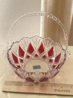 Mikasa glass handled basket plus one