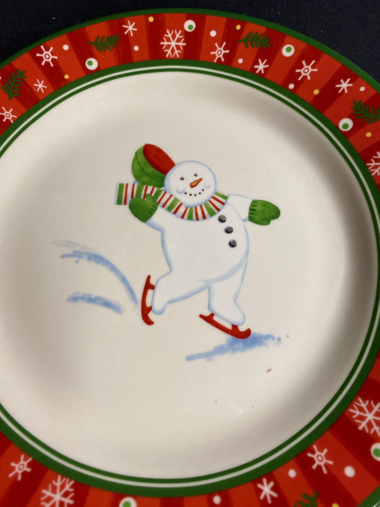 Longaberger holiday snack plates and bowl