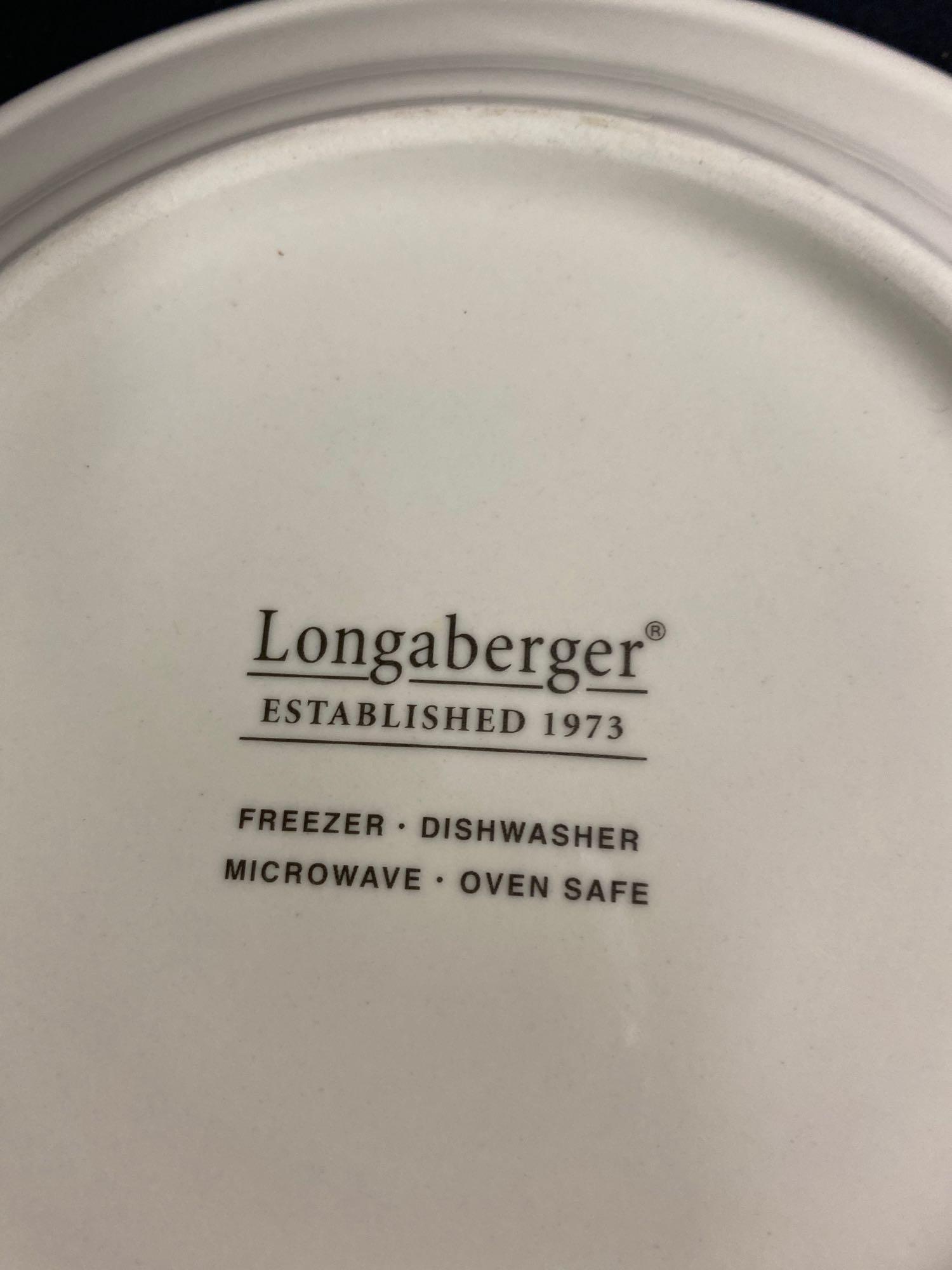 Longaberger holiday snack plates and bowl