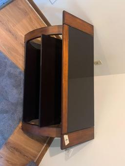 Wood and glass TV stand