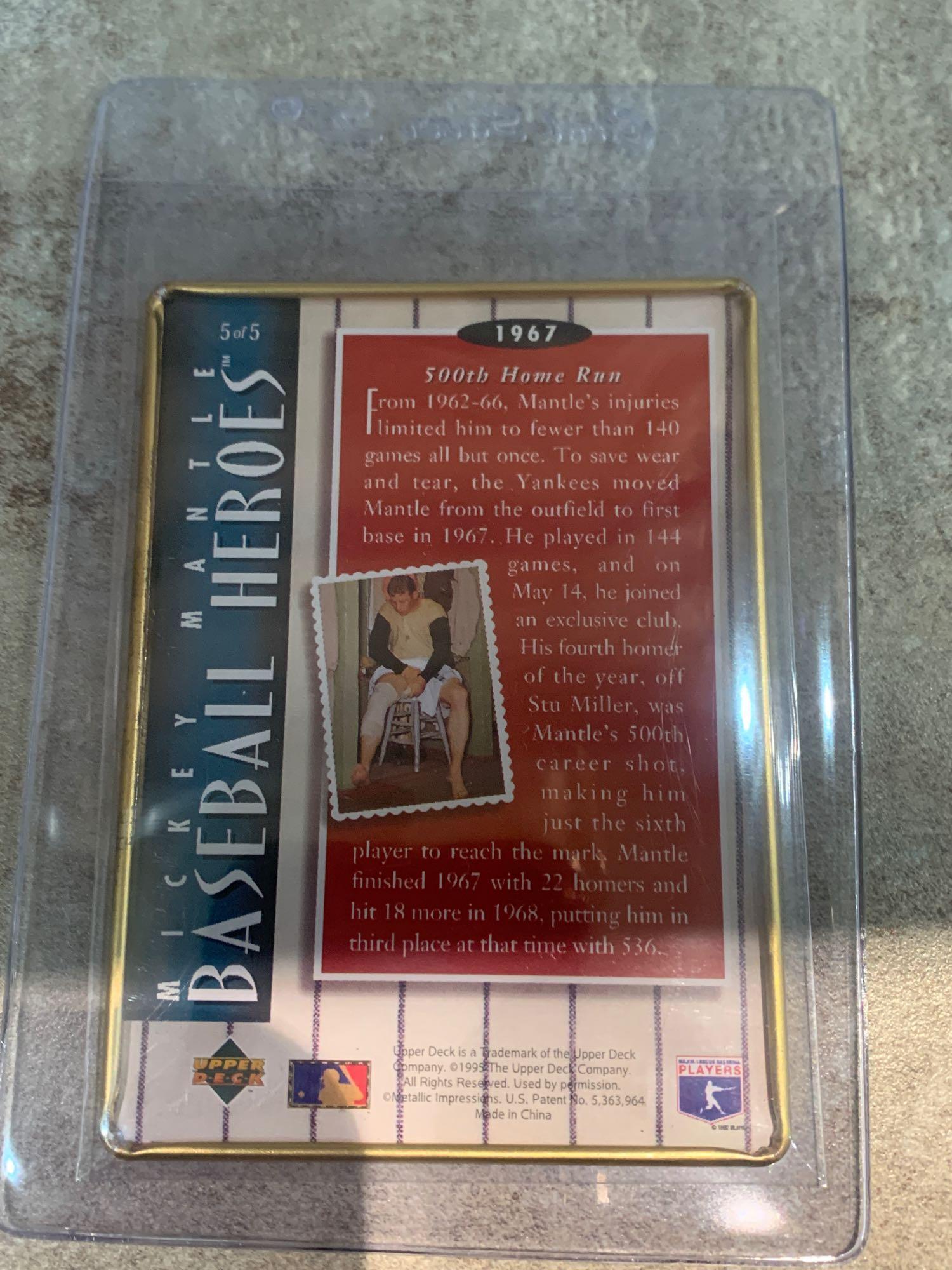 1995 upper deck Mickey Mantle baseball heroes metal card set