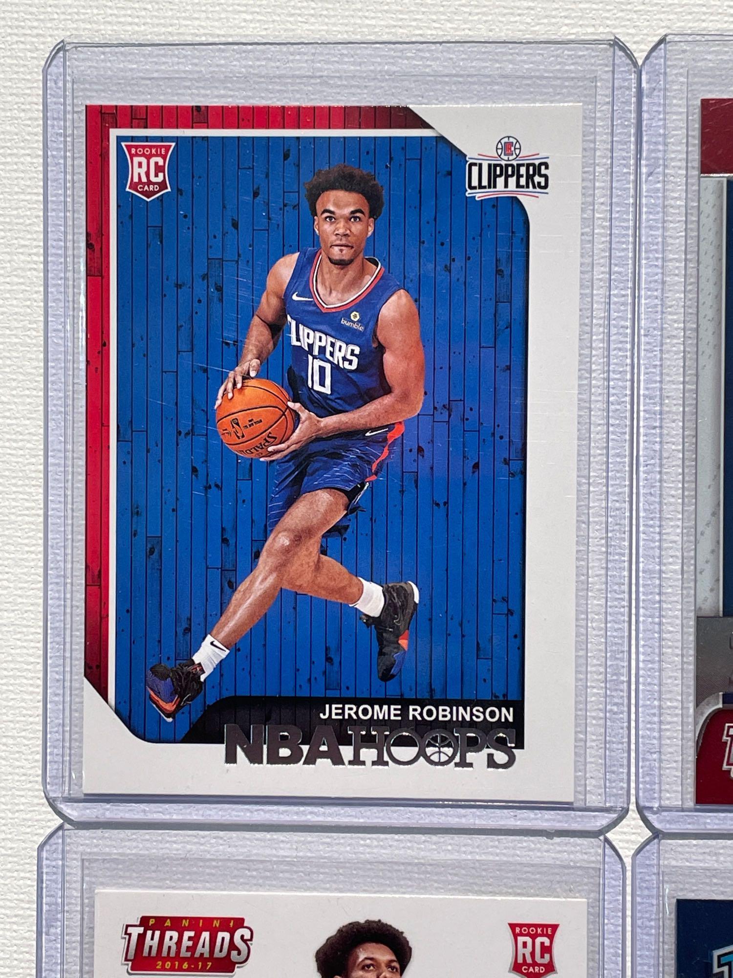 Jerome Robinson, DeAndre Bembry, Timothy Luwawu-Cabarrot, and Zach Collins Rookie cards