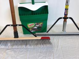 Libman broom with dustpan, Harper bush broom, Quickie 24? floor squeegee