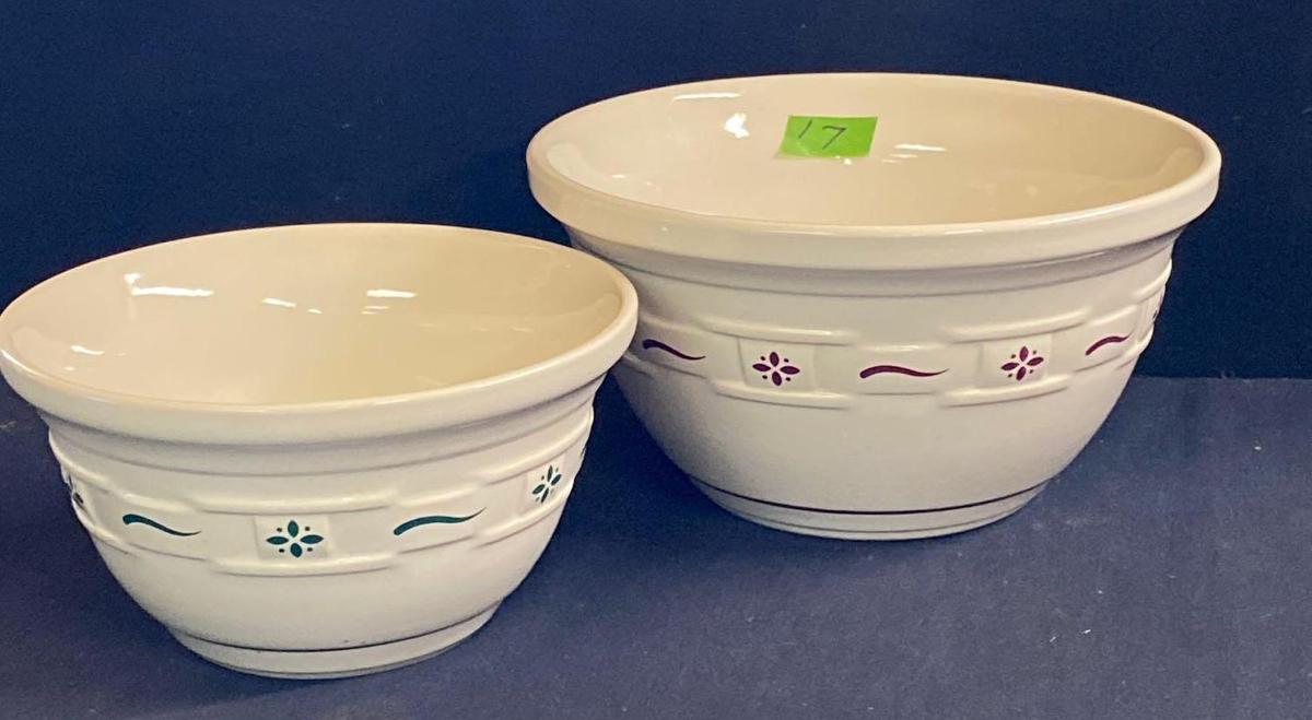 Large and medium mixing bowls 2 x $