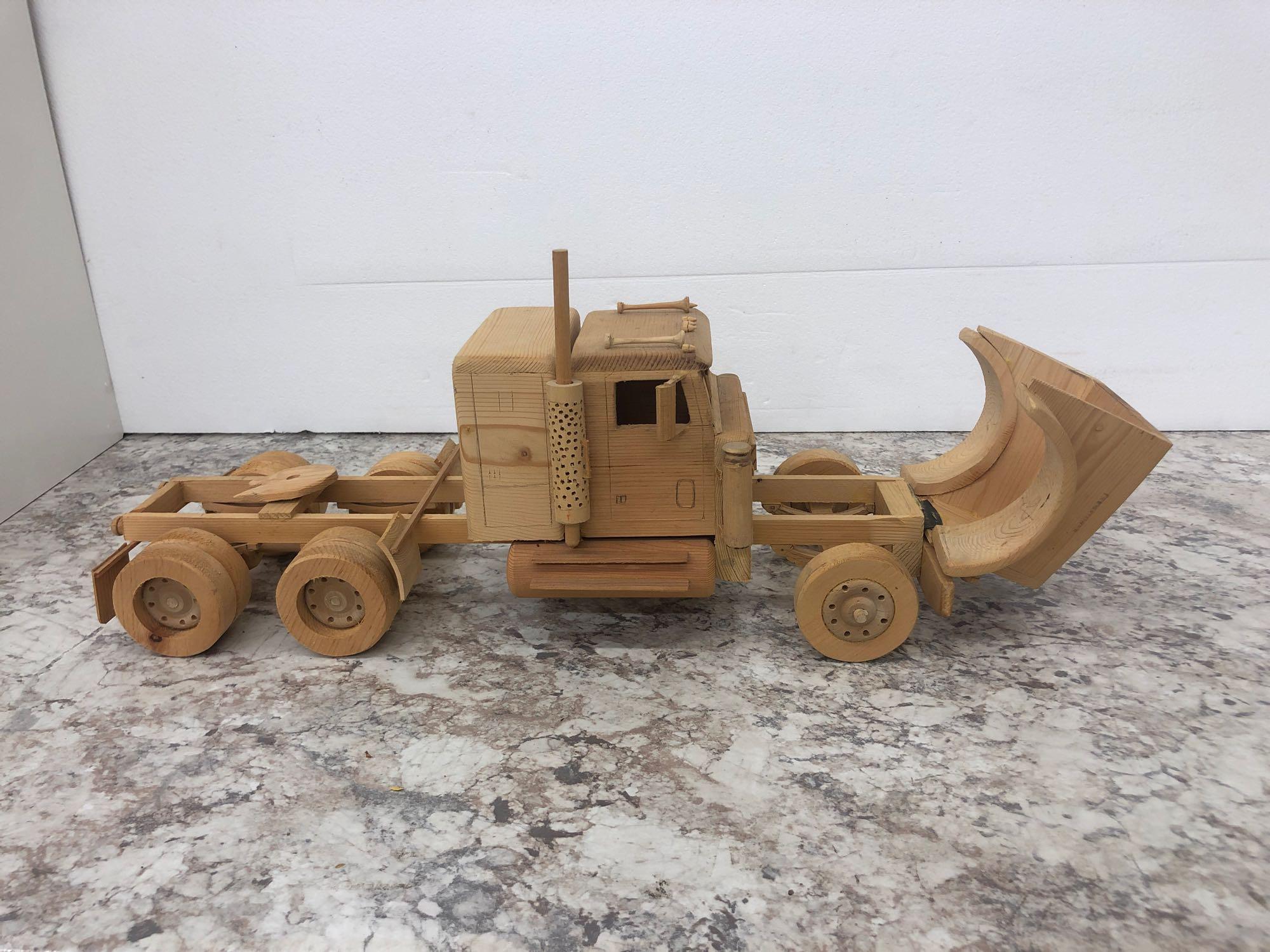 HiLoader and LowBoy Truck and Trailer handmade out of wood