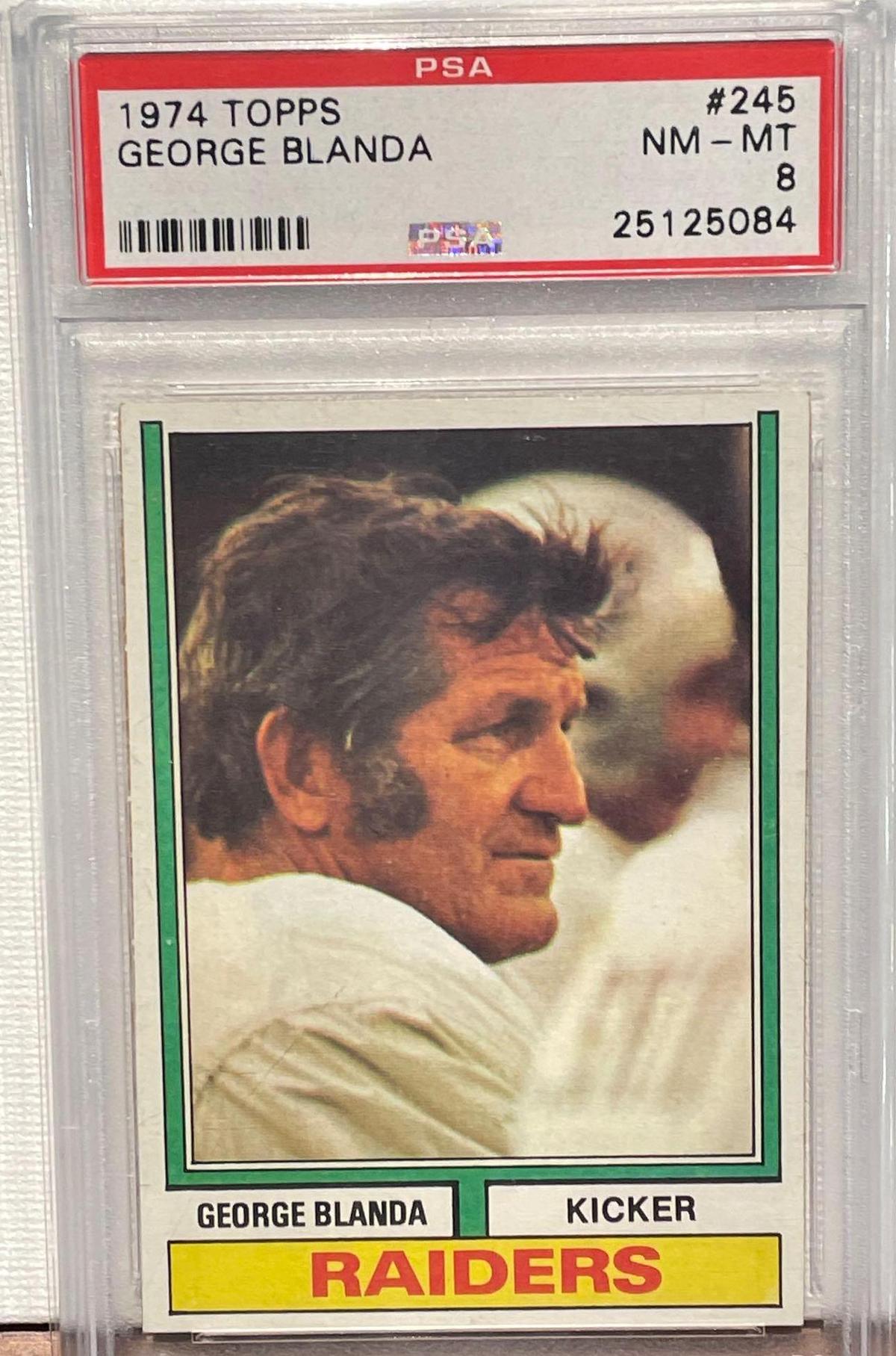 1974 Topps George Blanda graded 8