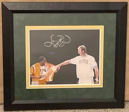 Larry Bird autographed picture 17x15 with hardwood authentics COA