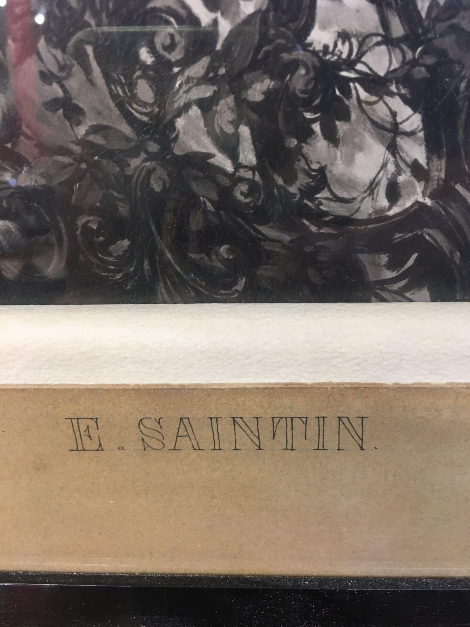 Antique Picture 1880 Signed E. SAINTIN 23?x28?
