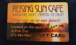 Reising Sun Cafe $35 Gift Certificate