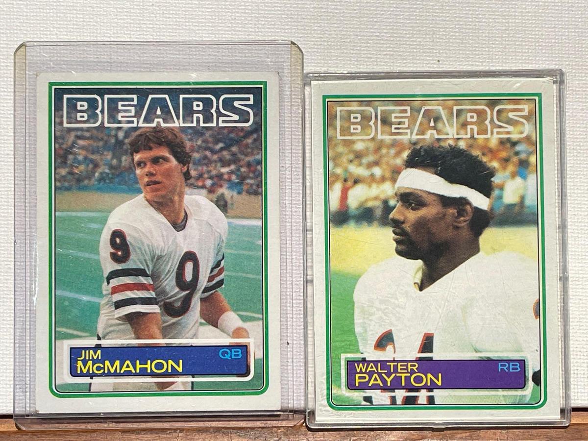 1983 Topps Jim McMahon Rookie and Walter Payton cards