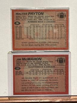 1983 Topps Jim McMahon Rookie and Walter Payton cards