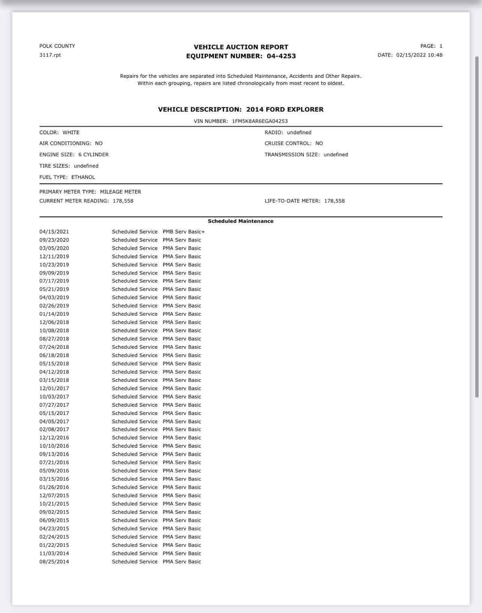 4253 2014 Ford Explorer police interceptor from Polk County PD