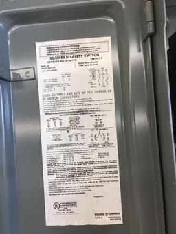 square d safety switch 30 amp. 3 ph 600 v.a.c.