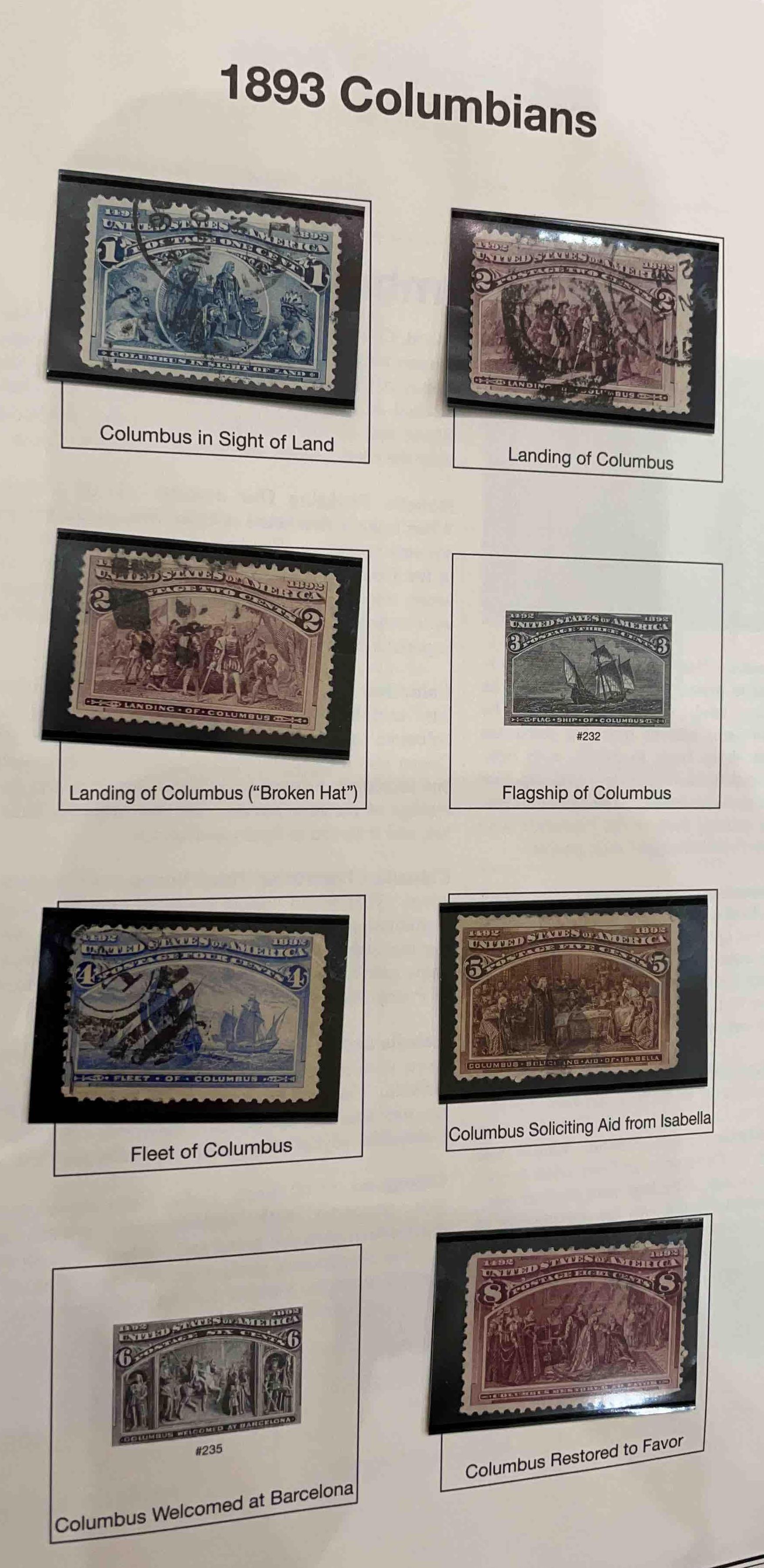 1893 Columbians - 7 stamps