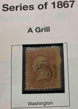 One stamp of series 1867 ? A Grill? Washington