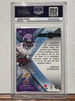 2008 U.D. STARQUEST ADRIAN PETERSON RAINBOW BLUE PSA 9