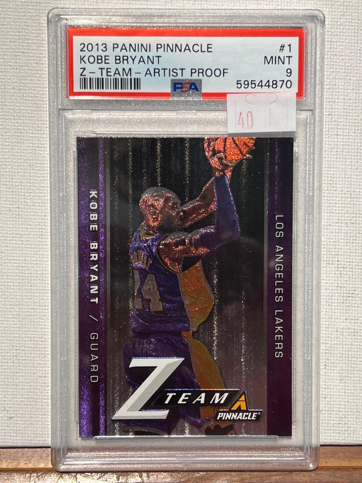 2013 PANINI PINNACLE KOBE BRYANT Z- TEAM - ARTIST PROOF PSA 9