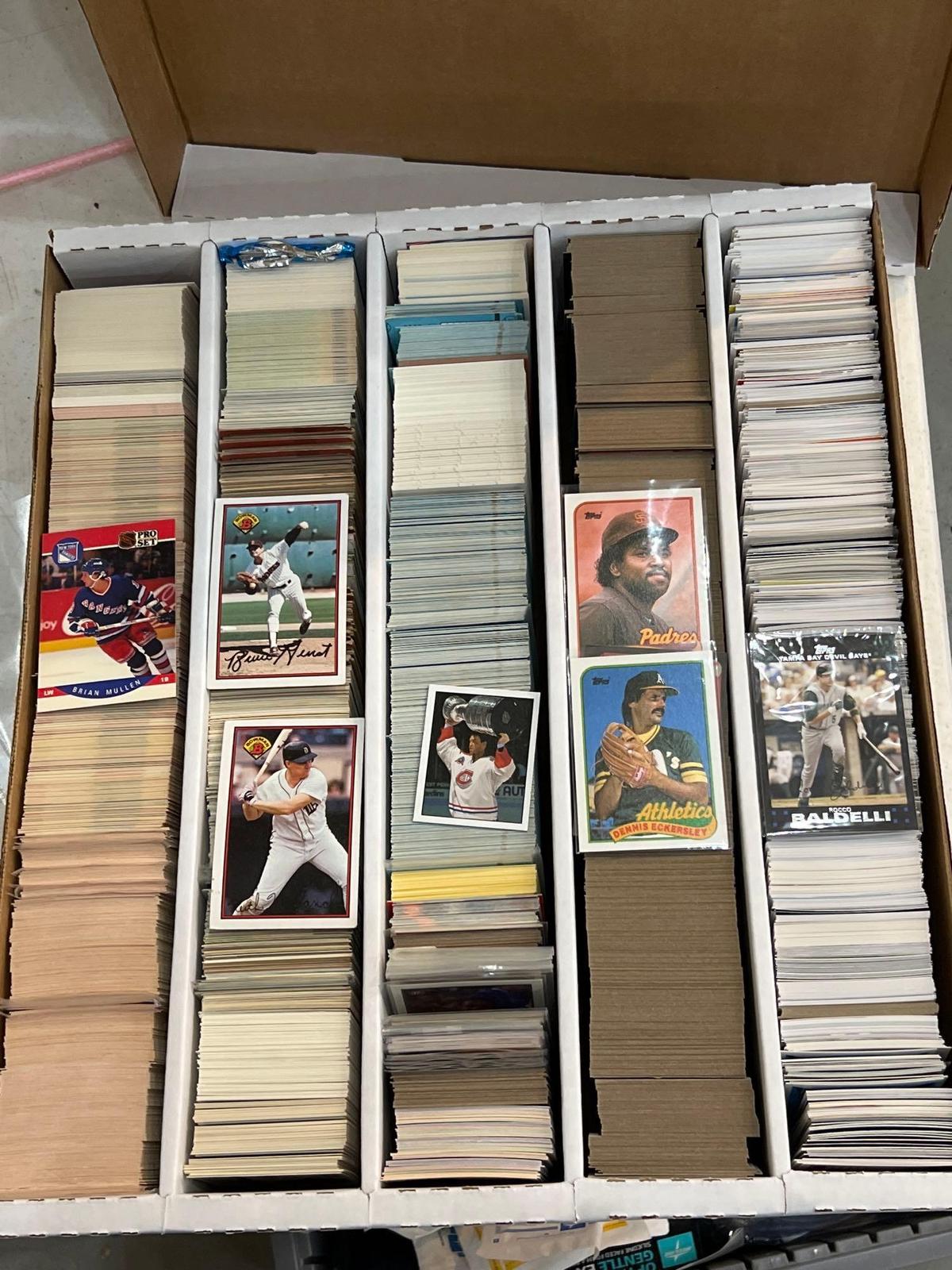 Large lot of unchecked cards 90s-2000 baseball, 80-2000s basketball and all stars include